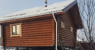 Баня из оцилиндрованного бревна под ключ в Озерске - от 135850 рублей